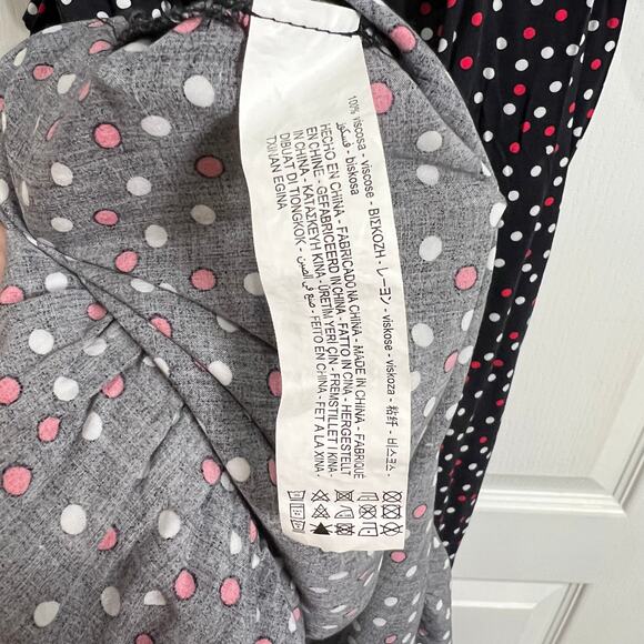 Zara Short Sleeve Black Polka Dot Wrap Midi Dress Women's Size Medium - Picture 11 of 11